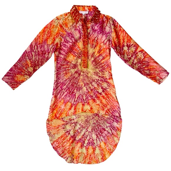 NWT Monique Leshman Twist Dress 100% Silk Size M